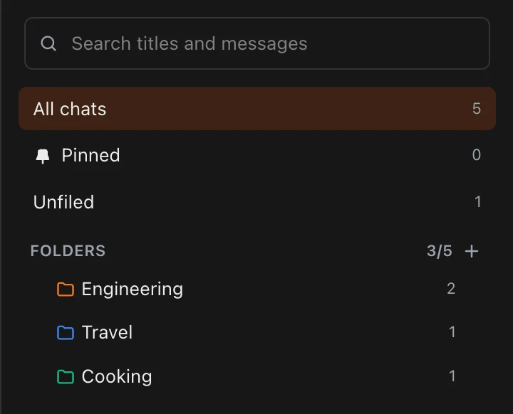 Stowlet panel: folders